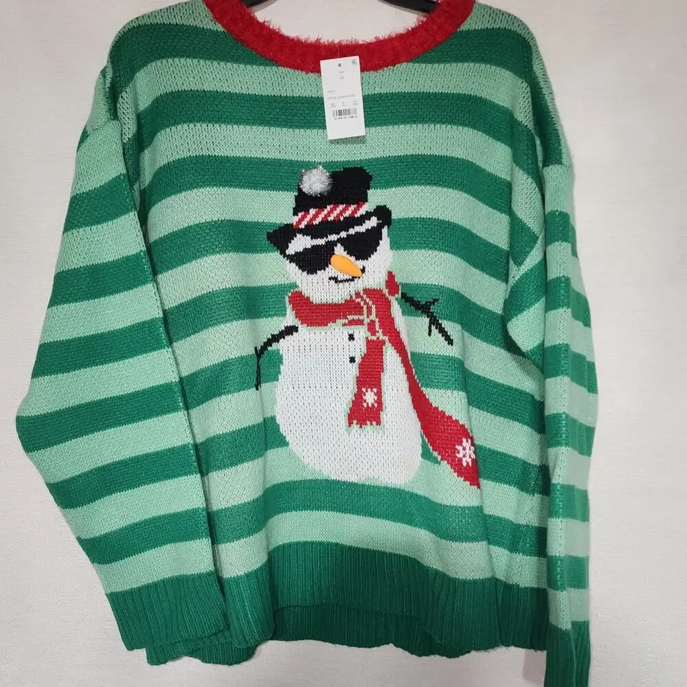 Snow man ugly Christmas sweater by 33 degrees men's 1X